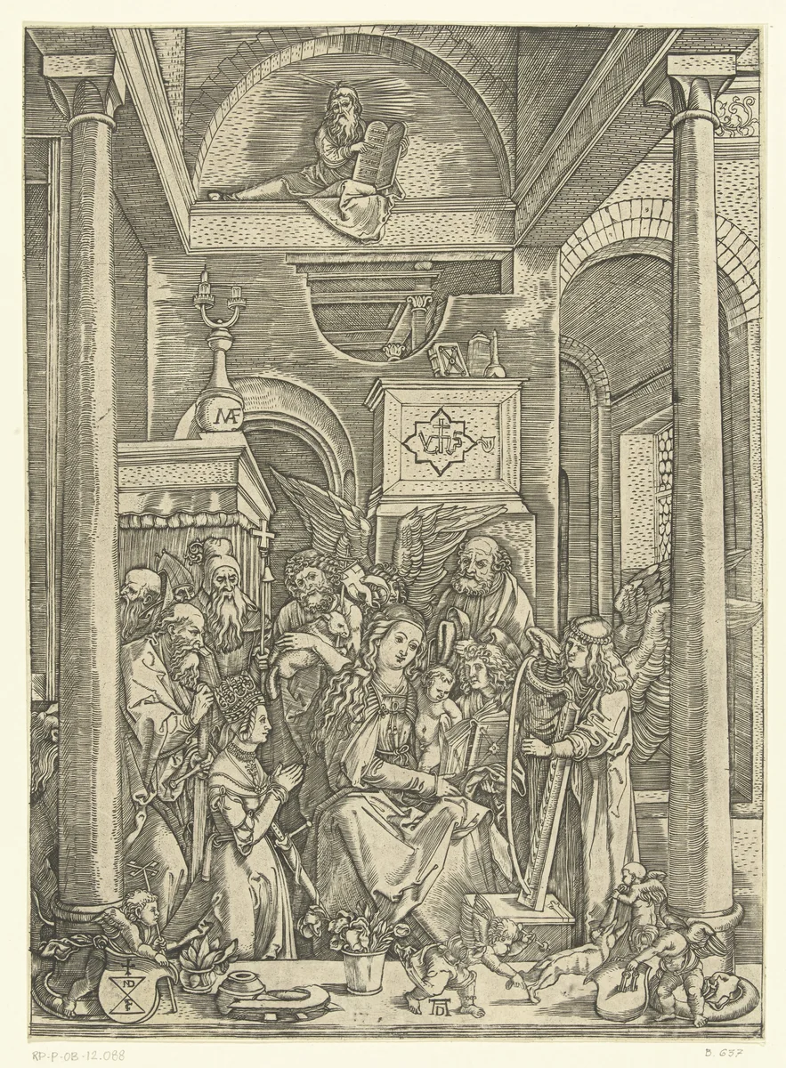 Verheerlijking van Maria by Unknown, print, 1510-1515