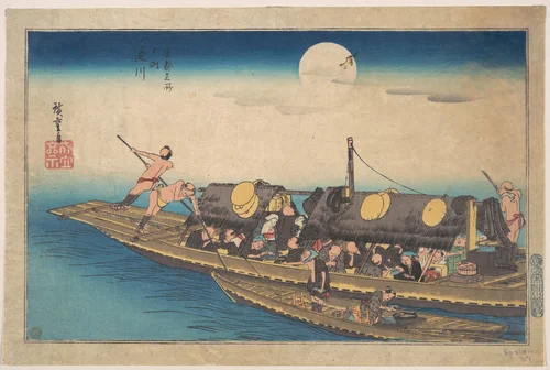 Yodogawa by Utagawa Hiroshige (歌川広重), print, 1824-1844