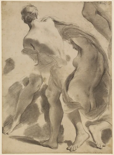 Studies of Female Nudes by Gaetano Gandolfi, drawing, 1785-1790