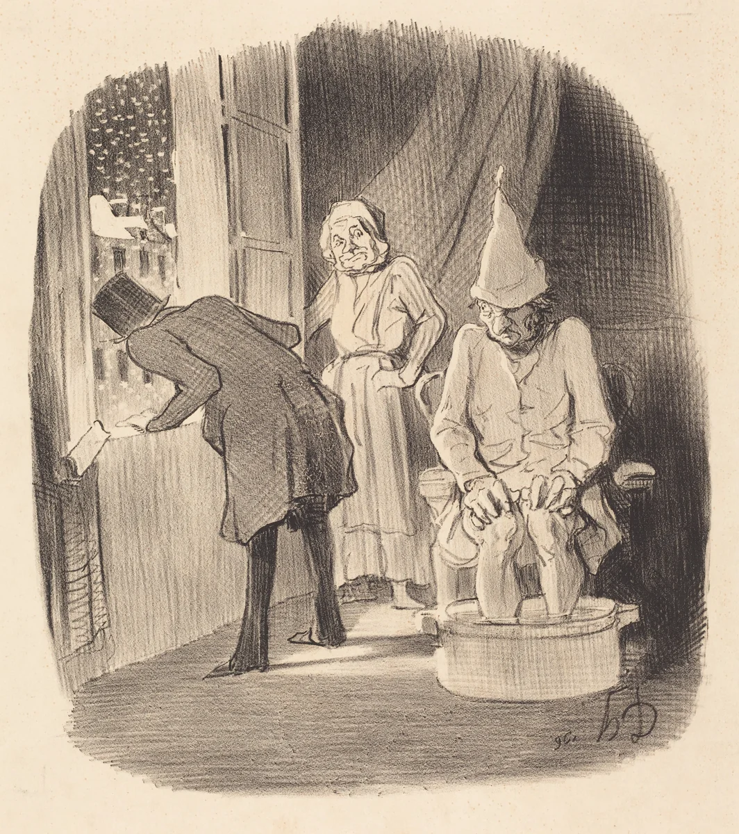 Inconvénient de mettre son logement... by Honoré Daumier, print, 1847