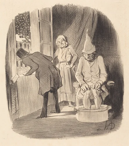Inconvénient de mettre son logement... by Honoré Daumier, print, 1847