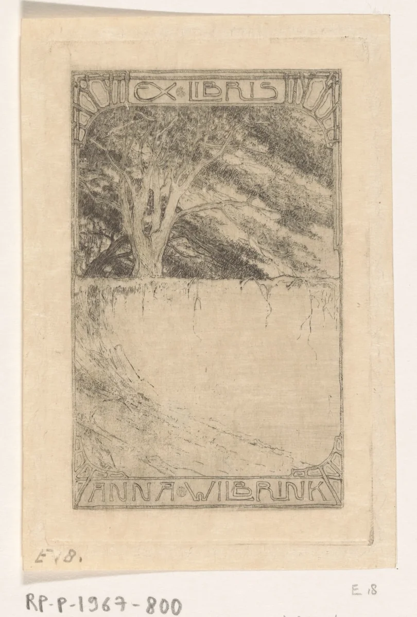 Ex libris van Anna Wilbrink by Wijnand Otto Jan Nieuwenkamp, print, 1897
