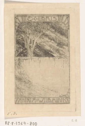 Ex libris van Anna Wilbrink by Wijnand Otto Jan Nieuwenkamp, print, 1897
