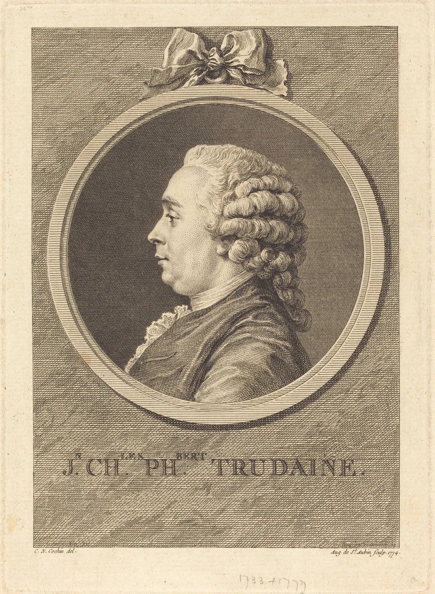 Jean-Charles-Philibert Trudaine by Augustin de Saint-Aubin
Charles-Nicolas Cochin II, print, 1774