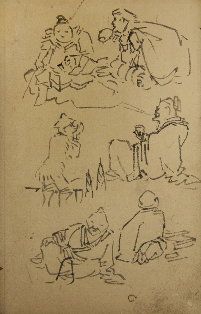 Sketches of East Asian Legendary Figures by Kawanabe Kyōsai (河鍋暁斎), painting, 1867-1889
