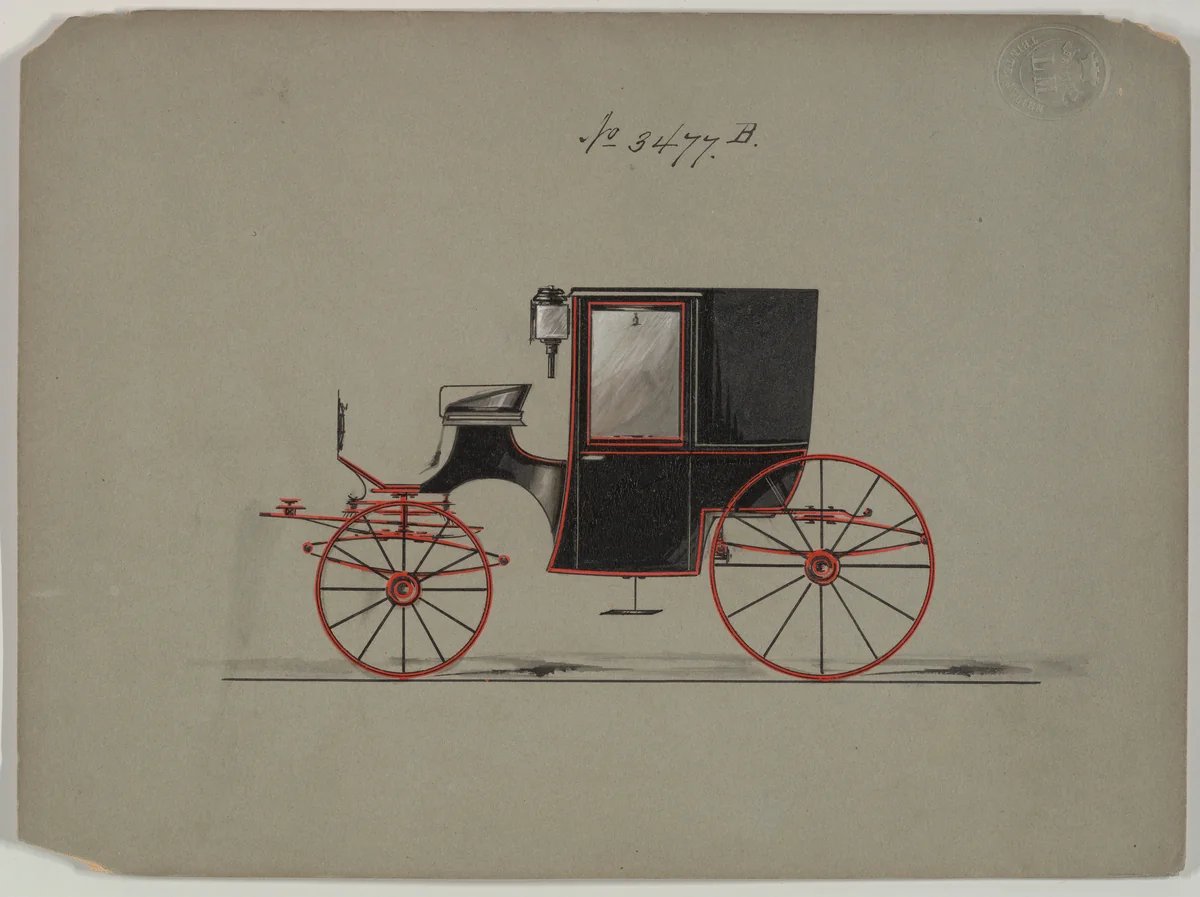 Brougham #3477b by Brewster & Co., drawing, 1878