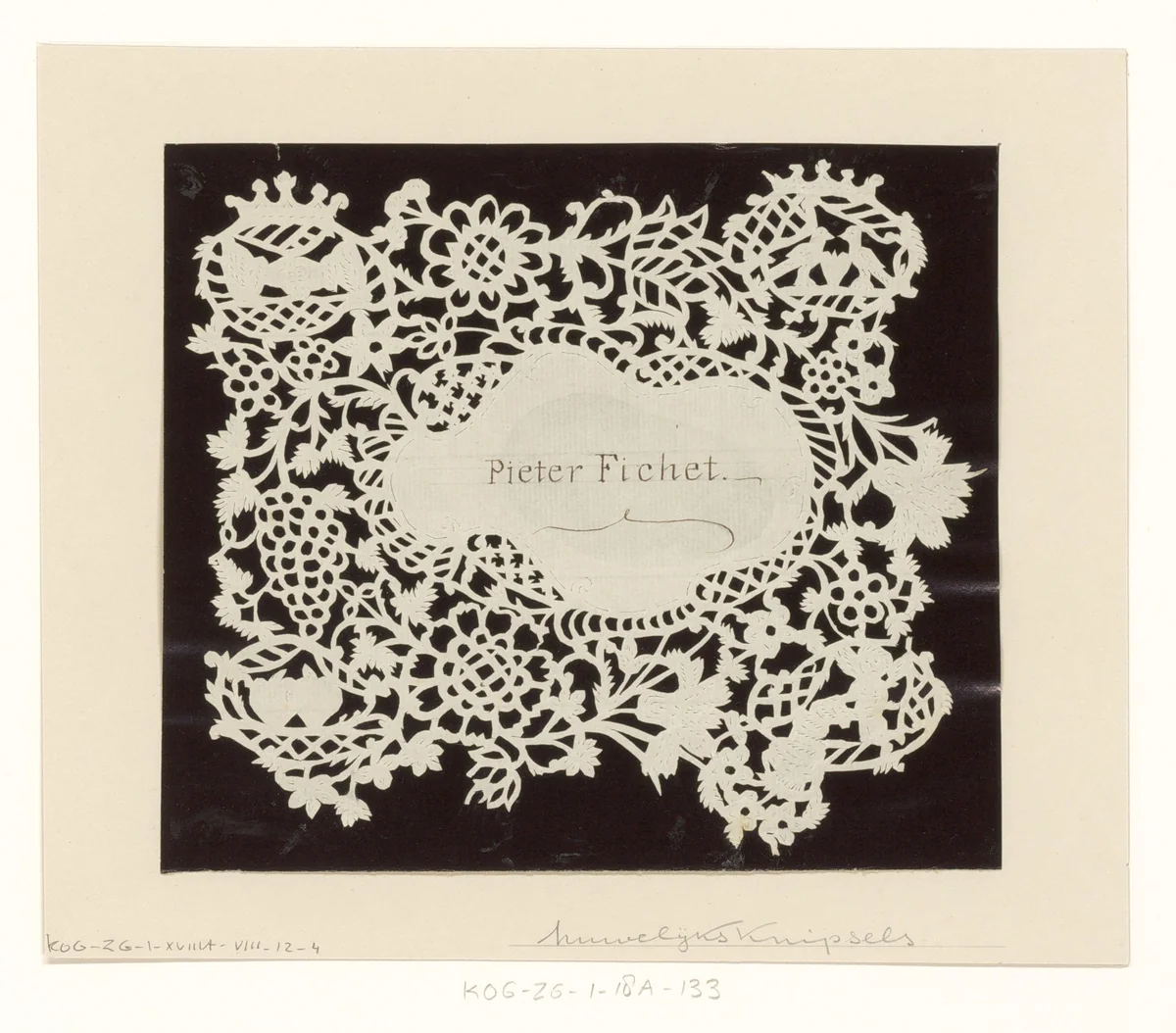 Huwelijksknipsel voor Pieter Fichet by anonymous, other, 1750-1849