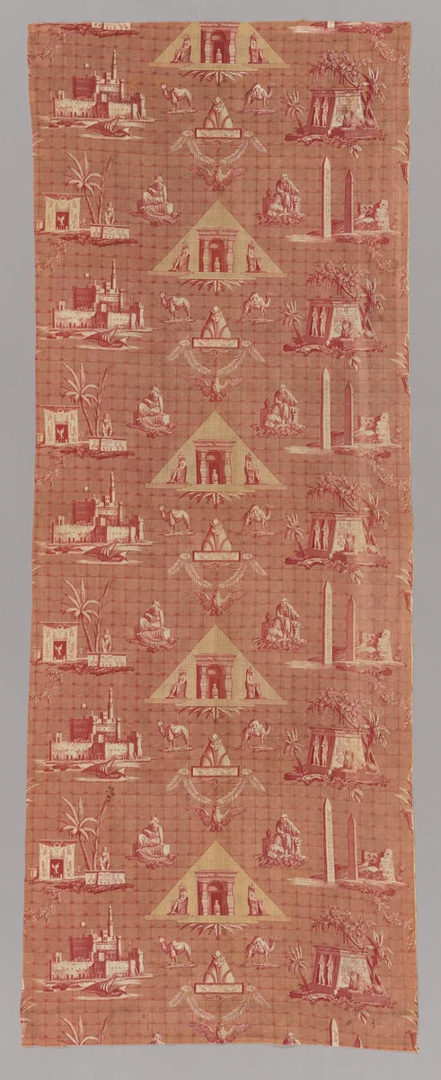 Les Monuments d'Egypte (The Monuments of Egypt) (Furnishing Fabric) by Jean Baptiste Huet, textile, 1800-1816