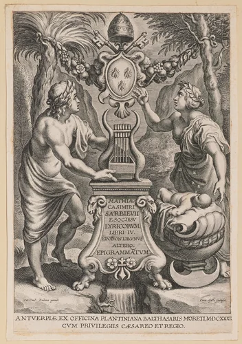 Title Page for M.C. Sarbievski, Lyricorum Libri IV by Cornelis Galle
Peter Paul Rubens, print, 1632