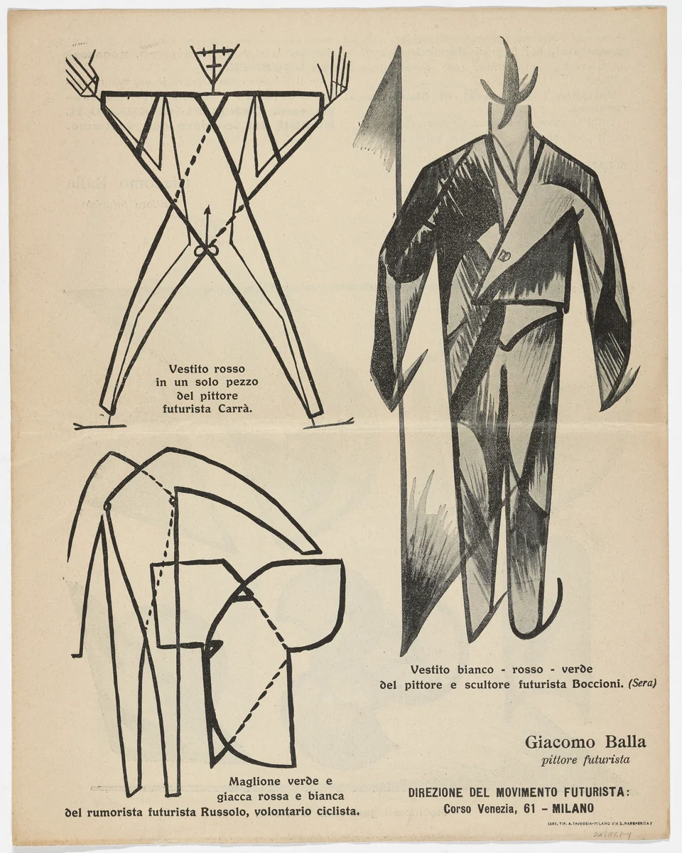 Il Vestito Antineutrale. Manifesto Futurista by Filippo Tommaso Marinetti, illustrated book, 1914