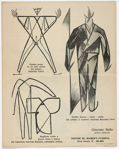 Il Vestito Antineutrale. Manifesto Futurista by Filippo Tommaso Marinetti, illustrated book, 1914