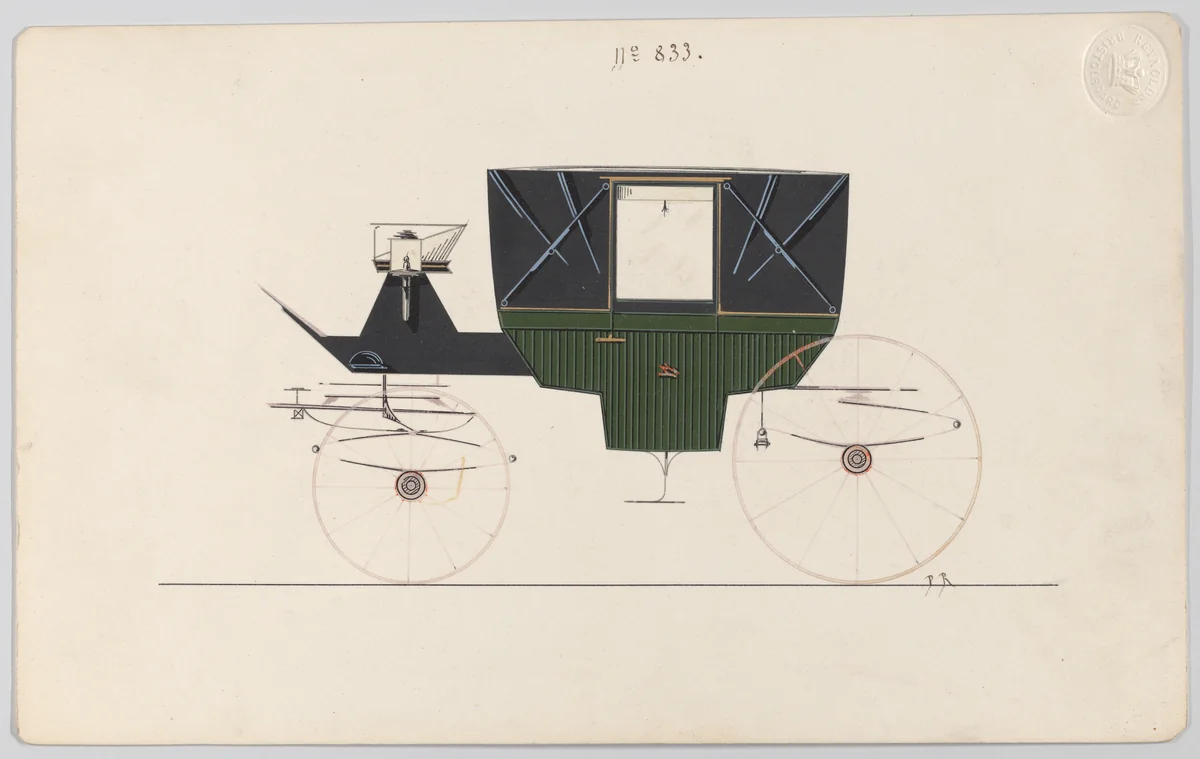 Landau #833 by Brewster & Co., drawing, 1850