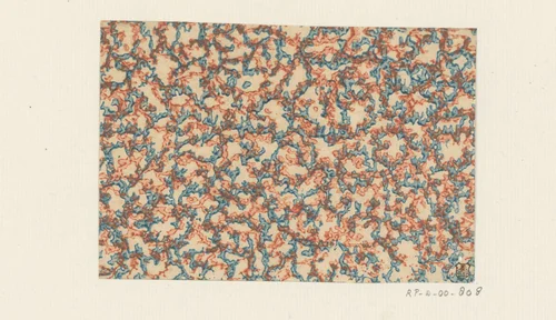 Blad met over het gehele blad lopende kronkelende lijnen by anonymous, print, 1750-1950