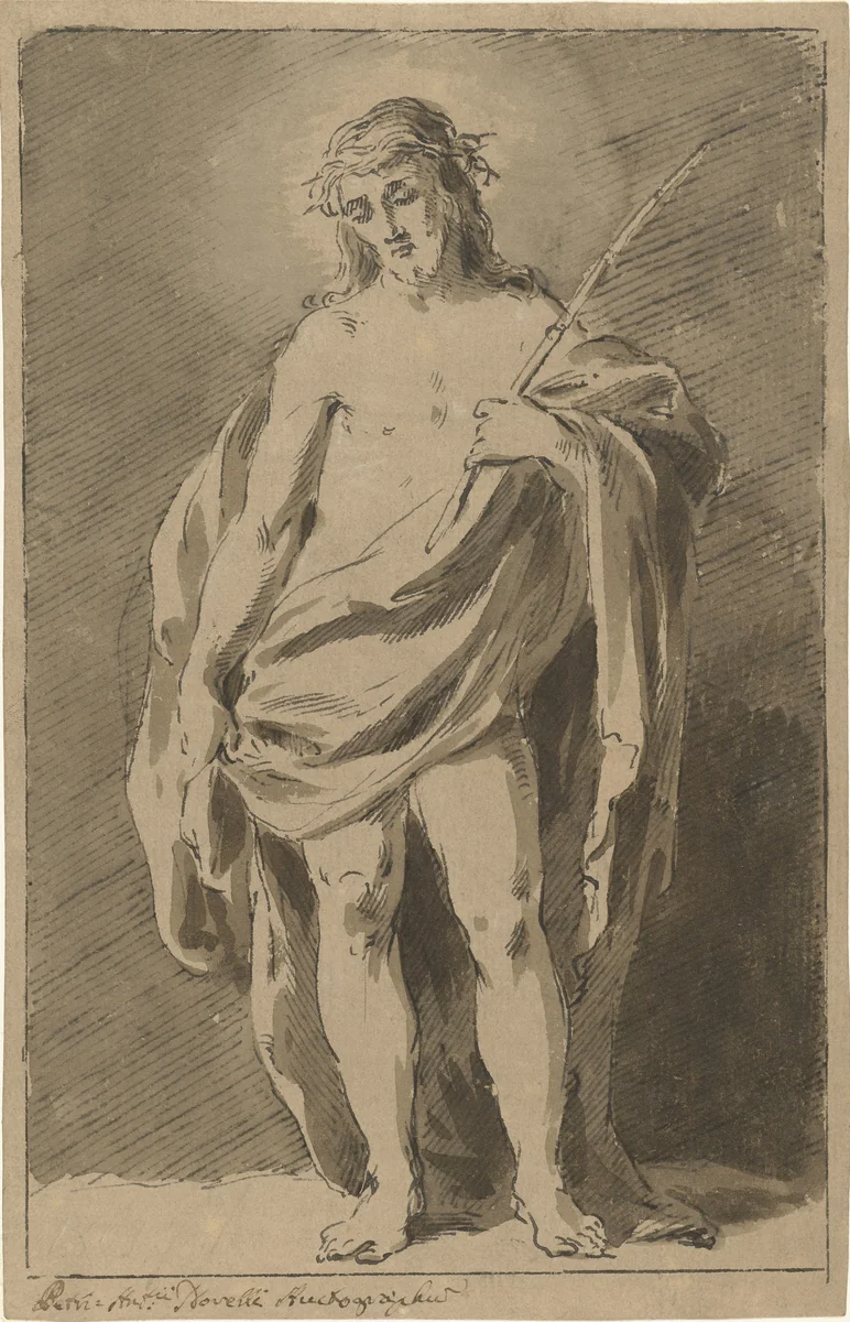 Staande Christus als Man van Smarten by Pietro Antonio Novelli, drawing, 1739-1804