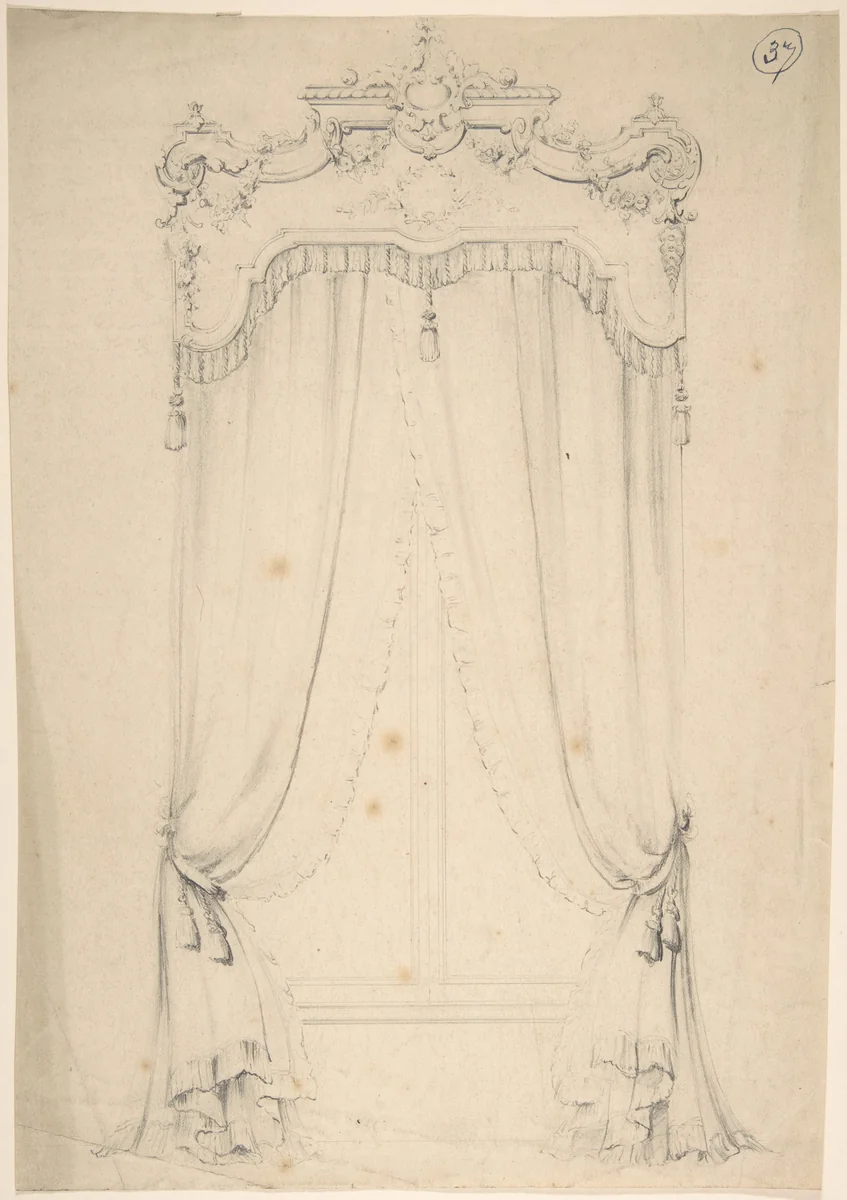 Design for Curtains by Charles Hindley and Sons, drawing, 1841-1900