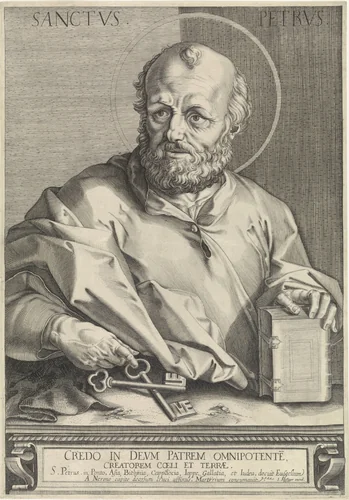 Apostel Petrus by Egbert van Panderen, print, 1590-1637