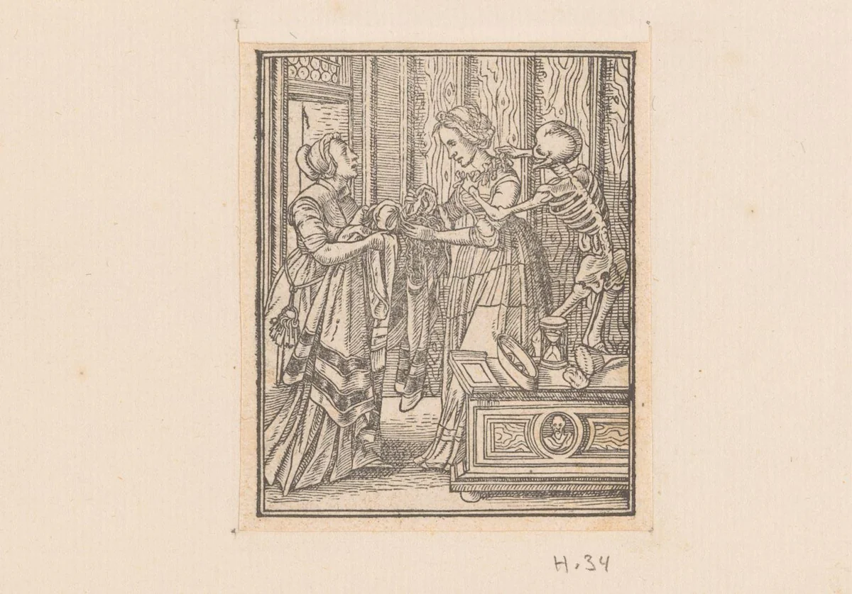 Gravin met de Dood by anonymous, print, 1547