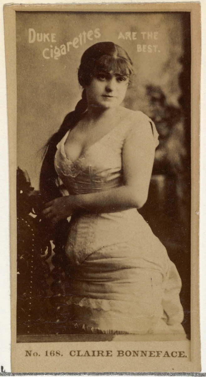 Card Number 168, Claire Bonneface, from the Actors and Actresses series (N145-6) issued by Duke Sons & Co. to promote Duke Cigarettes by W. Duke, Sons & Co., photograph, 1880-1889