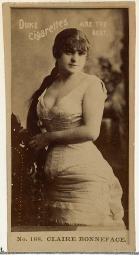 Card Number 168, Claire Bonneface, from the Actors and Actresses series (N145-6) issued by Duke Sons & Co. to promote Duke Cigarettes by W. Duke, Sons & Co., photograph, 1880-1889