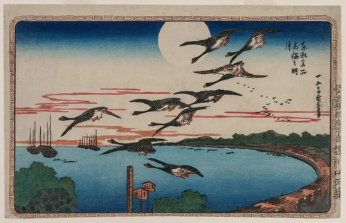 Full Moon over Takanawa, from the series Famous Places in the Eastern Capital by Utagawa Hiroshige (歌川広重), print, 1826-1836
