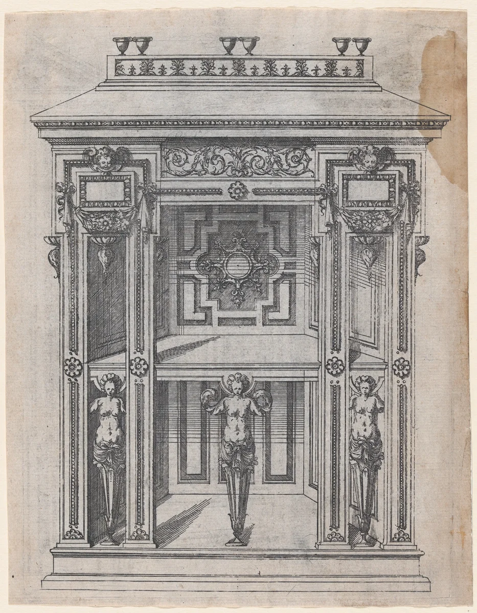 Furniture Design by Jacques Androuet du Cerceau, print, 1565-1570