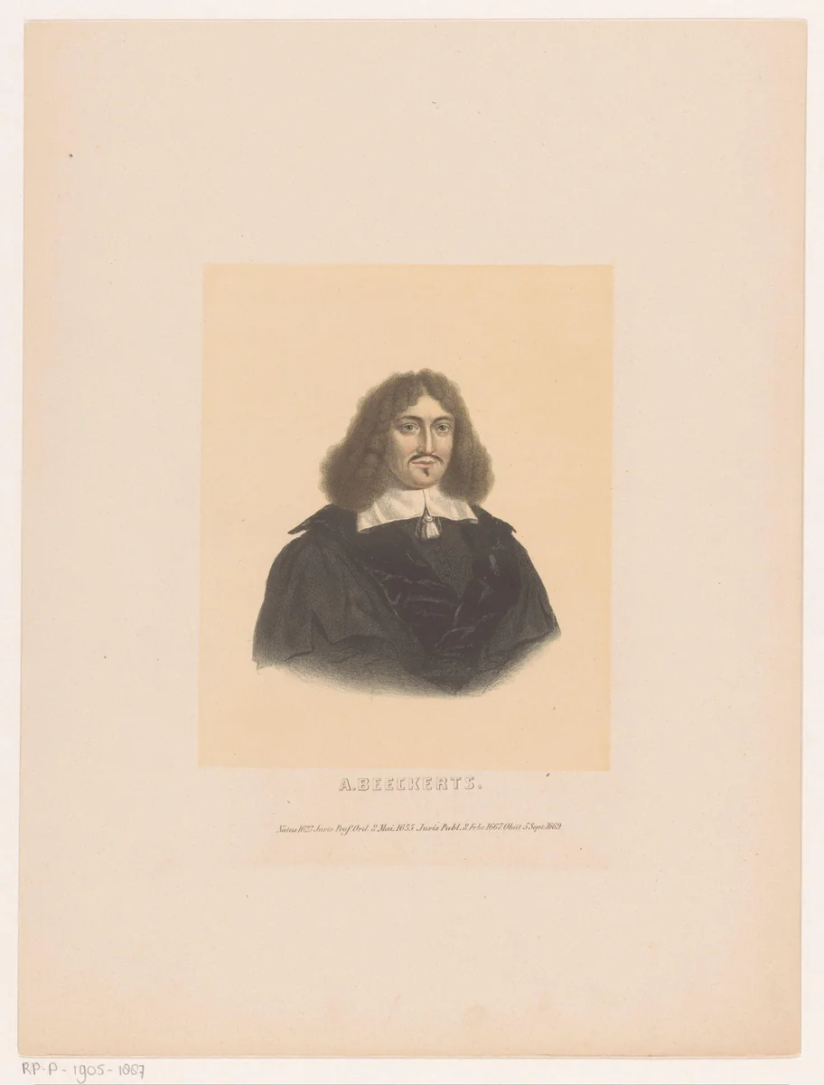 Portret van Adriaan Beeckerts van Thienen by Leendert Springer, print, 1850