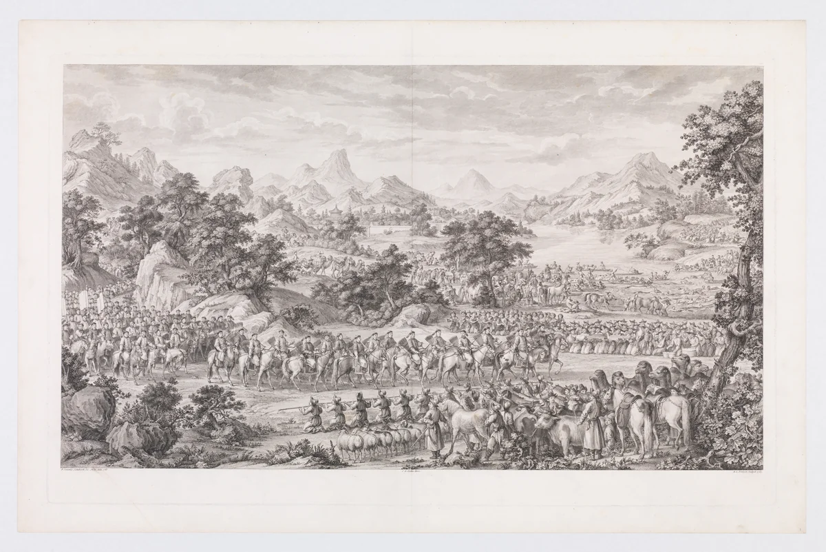 The Submission of the Ili by Benoit Louis Prevost, print, 1769