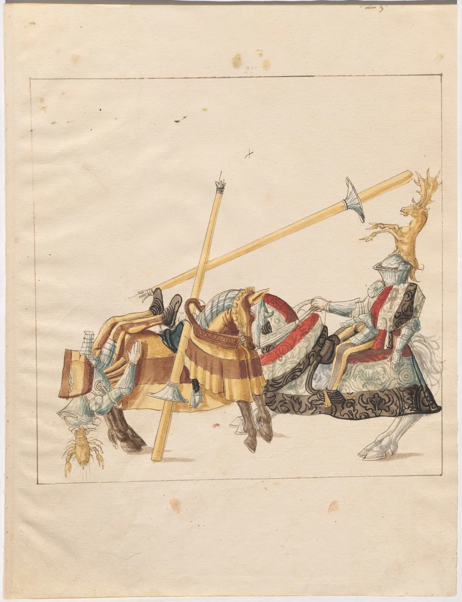 German Joust of Peace by German 16th Century, drawing, 1515