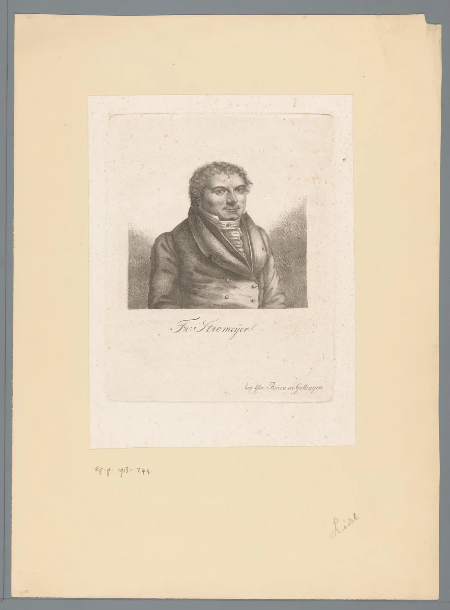 Portret van Friedrich Stromeyer by Heinrich Lödel, print, 1808-1861