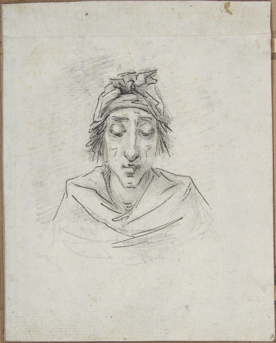 Caricature of Georges-Auguste Couthon (called Aristide, 1756-1794), President of the Convention in 1793, on the way to the guillotine on July 28, 1794 (10 Thermidor, An II) by Dominique Vivant Denon, drawing, 1789-1799