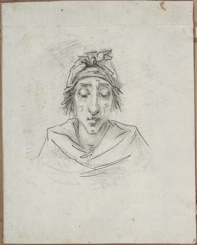 Caricature of Georges-Auguste Couthon (called Aristide, 1756-1794), President of the Convention in 1793, on the way to the guillotine on July 28, 1794 (10 Thermidor, An II) by Dominique Vivant Denon, drawing, 1789-1799