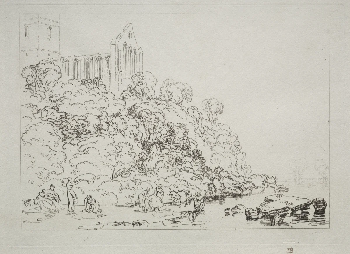 Liber Studiorum: Dumblain Abbey, Scotland by Joseph Turner, print