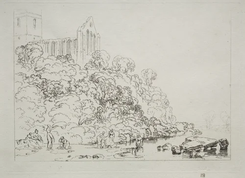 Liber Studiorum: Dumblain Abbey, Scotland by Joseph Turner, print