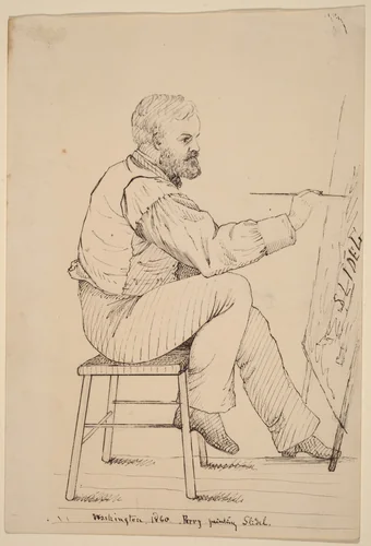 Sketch Class Series - E.W. Perry by John Quincy Adams Ward, drawing, 1860