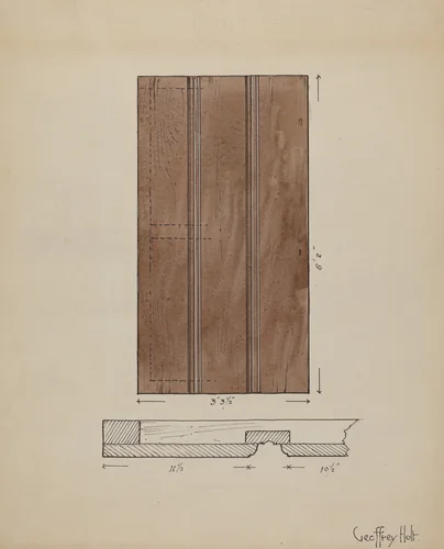 Original Inside Door to Sacristy by Geoffrey Holt, index of american design, 1936