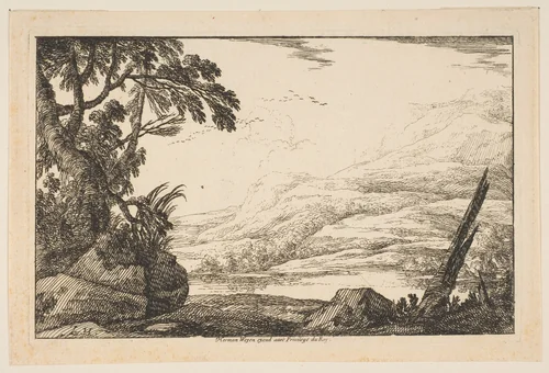 Clump of Trees by Laurent de La Hyre, print, 1640