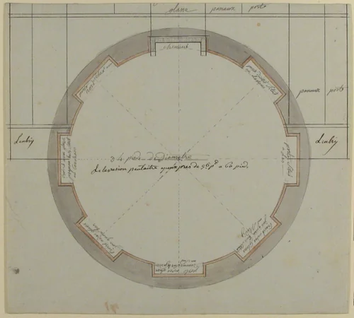 Plan for a Circular Room by anonymous, drawing, 1765-1795
