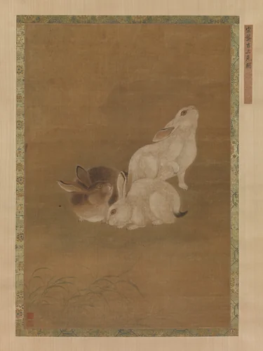 Three Rabbits by Unidentified Artist, painting, 1644-1911