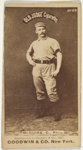 James Thomas "Deacon" McGuire, Catcher, Philadelphia, from the Old Judge series (N172) for Old Judge Cigarettes by Goodwin & Company, photograph, 1887