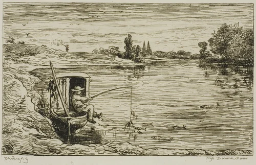 The Ship's Boy Fishing (Fishing with a Line) by Charles-François Daubigny, print, 1861