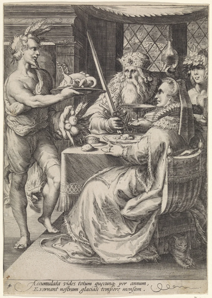 Winter by Jan Saenredam, print, 1590-1600