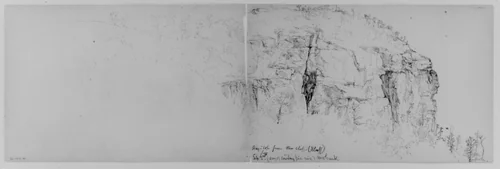 Pine Cliff, Mohonk, 1871 (from Sketchbook) by Daniel Huntington, artwork, 1870-1871