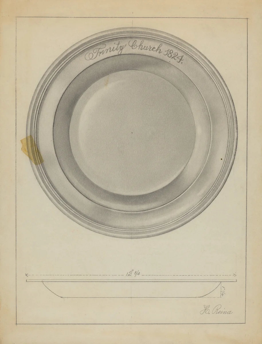 Silver Baptismal Basin by Horace Reina, index of american design, 1935-1942