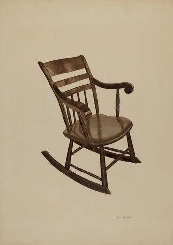 Pa. German Rocking Chair by LeRoy Griffith, index of american design, 1940