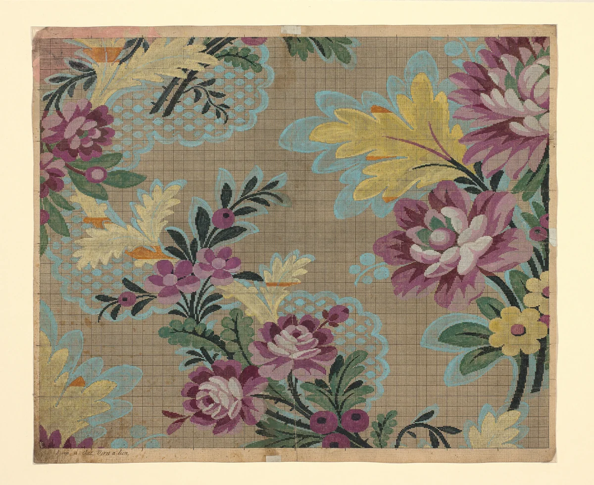 Mise-en-carte (Point-paper) by J Bt Clere and Germain Frères, textile, 1760-1790