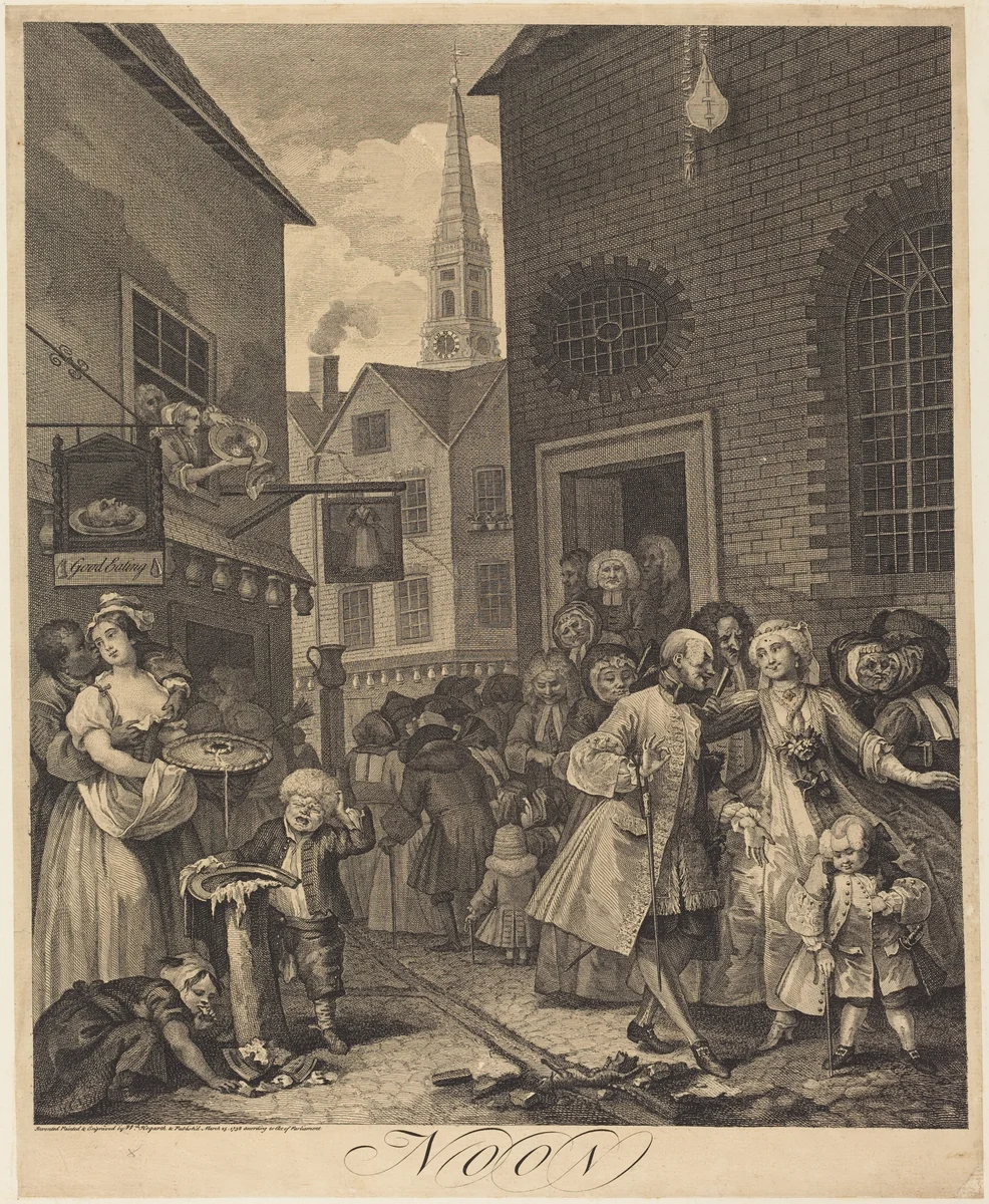 Noon by William Hogarth, print, 1738