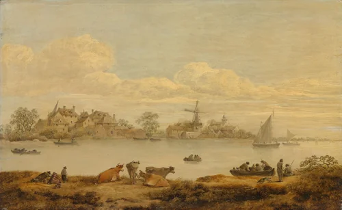 View of a River by anonymous, painting, 1635