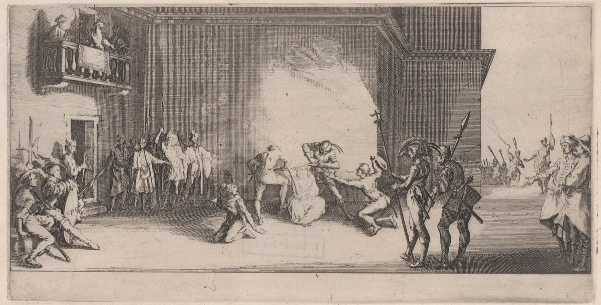 Le Couronnement D'Épines (The Crowning with Thorns), from "La Grande Passion" (The Large Passion) by Jacques Callot, print, 1618-1630