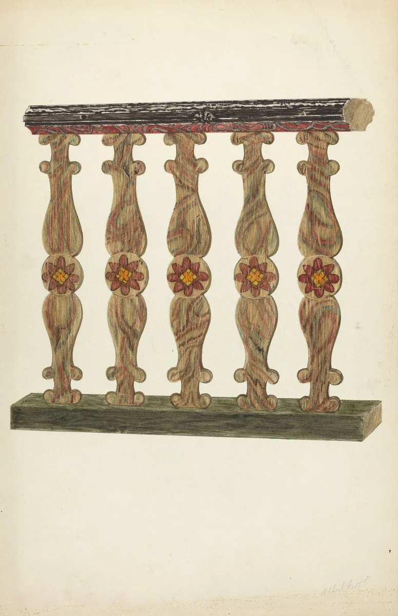 Choir Rail by Albert Pratt, index of american design, 1935-1942