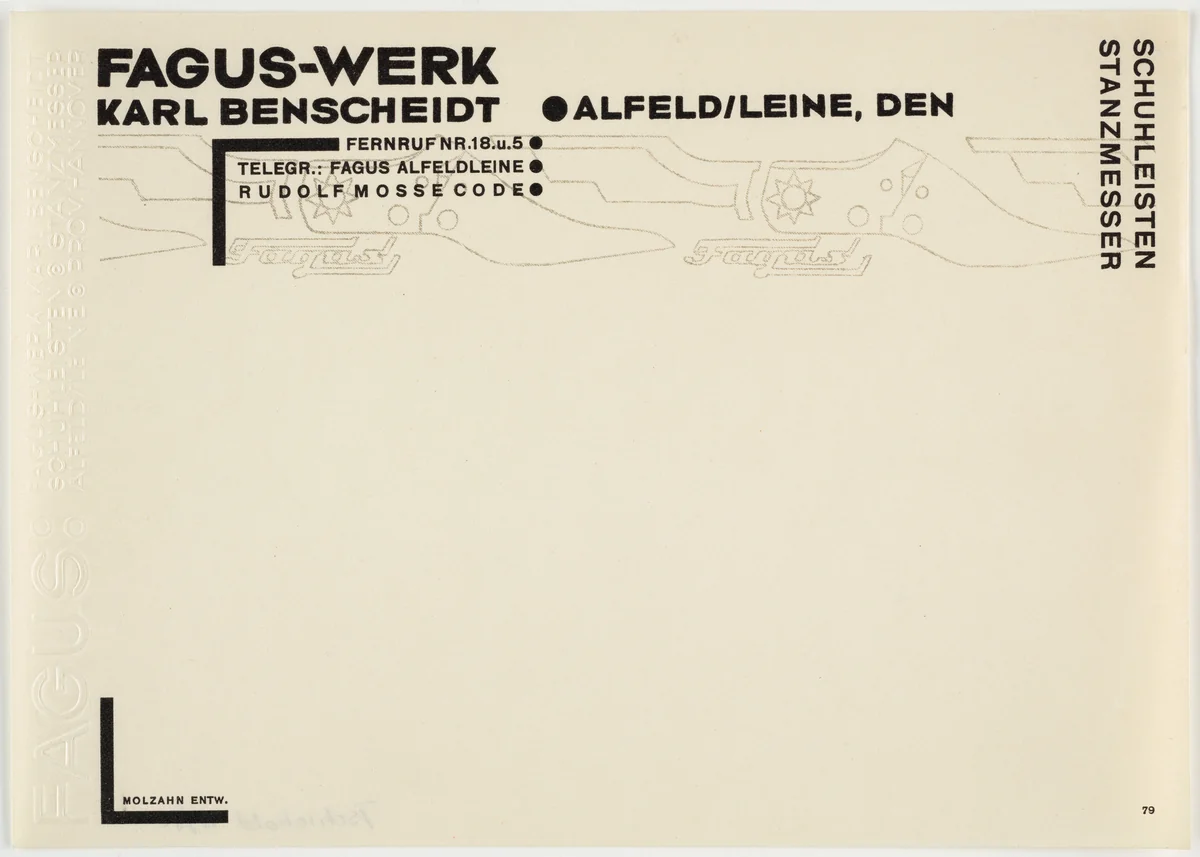 Fagus-Werk, Karl Benscheidt by Johannes Molzahn, design, 1922
